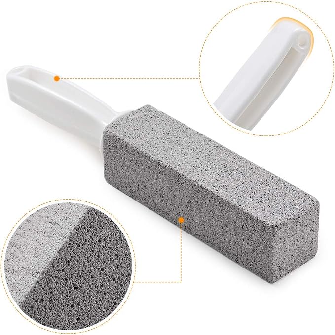 Kadden 2 Pack Pumice Stone Toilet Bowl Cleaner with Handle, Hard Water Ring Remover & Stain Scrubber for Bathroom, Pool, Sink and Tub, Ergonomic Heavy Duty Cleaning Tool
