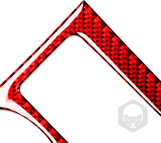 Red Real Carbon Fiber Trim for Nissan Rogue Accessories | for 2014-2020 / Rogue Sport 2017-2022 Cup Holder Panel Sticker Interior Thick Overlay Decal 4PCs