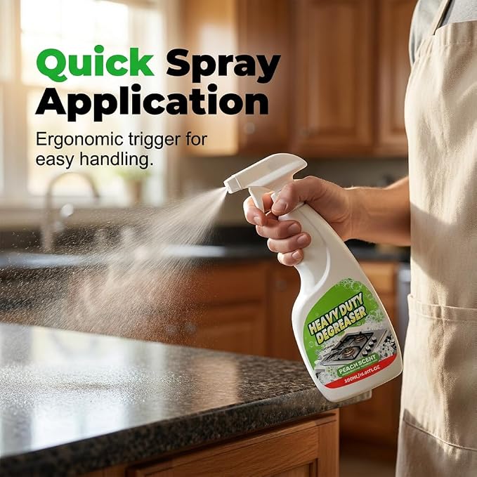 Heavy Duty Kitchen Degreaser Spray,17oz Multipurpose Degreaser (2) | 2026 New All Purpose Grease Cleaner for Stove, Oven, Range Hood, Microwave