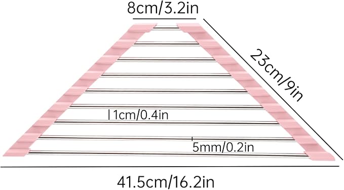 Tomorotec Triangle Foldable Dish Drying Rack, Small Roll-Up Stainless Steel Over Sink Drainer for Kitchen Sink Corner, Rustproof Multipurpose Organizer(Pink)