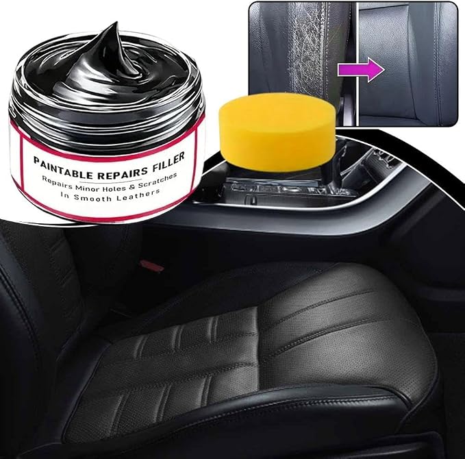 Leather Recoloring Balm, Leather Filler for Filling or Repairing Holes Cracks Scratches, Color Restorer Conditioner with Applicator (100 ML)