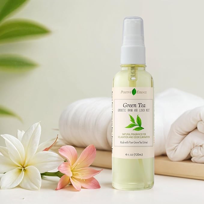 Green Tea Linen & Room Spray, Fresh Home Fragrance Mist, 4 fl oz | Green Tea Aroma, Linen and Room Spray, Pillow Mist, Bathroom Freshener, Fabric Spray, Home Fragrance, 120 mL