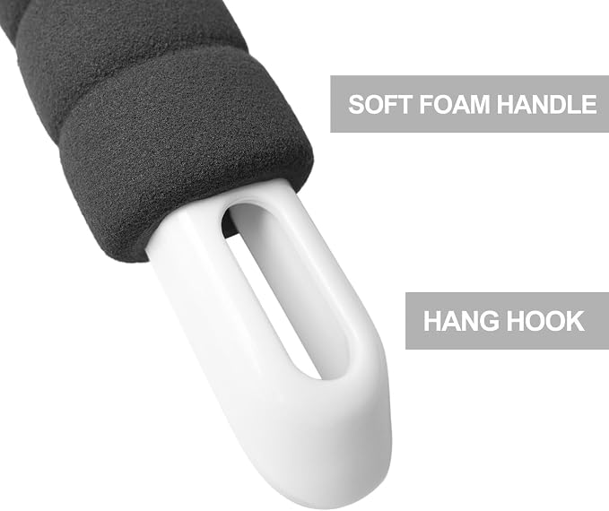 Squeegee for Shower Door, Car Windshield, and Glass Window - 2 Extra Silicone Replacement Blades - Foam Handle - Shower Squeegee - White | 2 extra silicone replacement blades, foam grip handle – streak-free clean for shower, car & windows