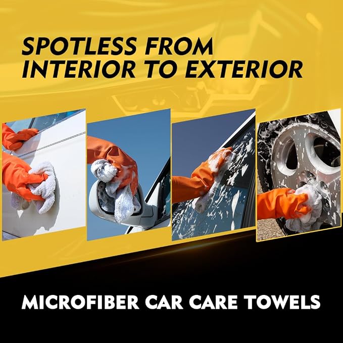 HOMEXCEL White Microfiber Cleaning Cloth 50 Pack, 12.5 x 12.5 inch Microfiber Towels for Cars, Ultra Absorbent Car Washing Cloth, Lint Free Streak Free Cleaning Rags for Car, Kitchen, and Window