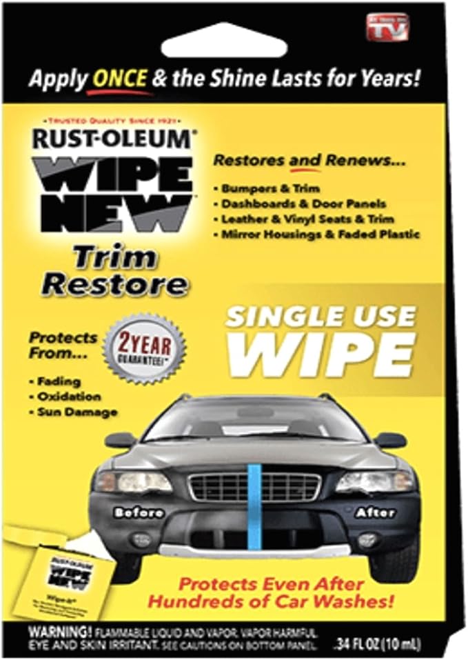 Wipe New Dashboard Bumper Car Interior Exterior and Auto Trim Restorer- Pack of 2
