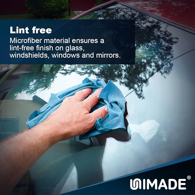UNIMADE Shop Rags, 4 Boxes - 400 Sheets Microfiber Cleaning Cloth | Commercial Grade Washcloths Lint-Free Bulk Shops Towels for Cars Mechanic Restaurant Garage Housekeeping, 11"x 9", Blue