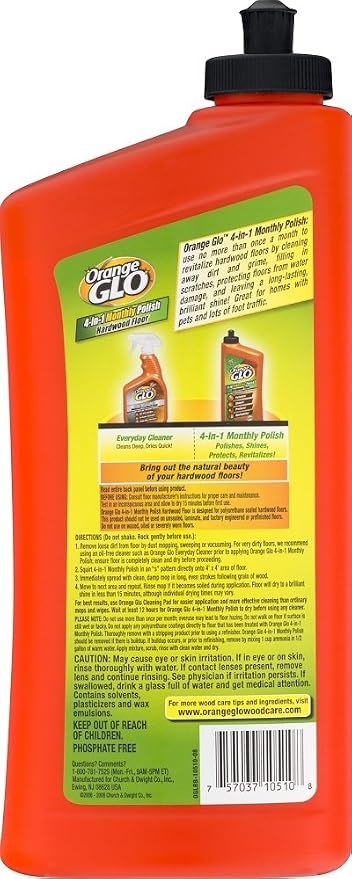 ORANGE GLO Hardwood Floor 4-in-1 Monthly Polish, 24 Oz (Pack of 4)