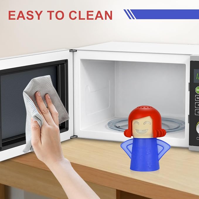 Asltw Angry Mama Microwave Oven Cleaner, Fast Action Steam Kitchen Gadget, Just Add Vinegar and Water (Blue)