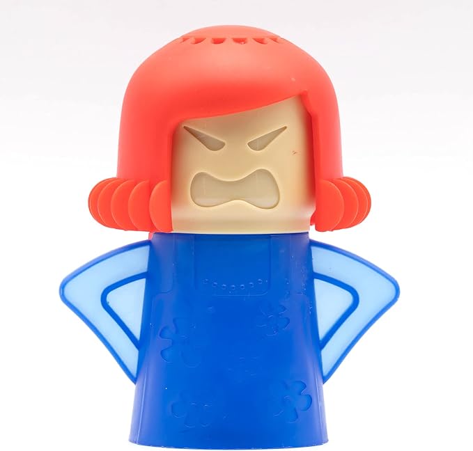 Angry Mum Microwave Oven Cleaner for Kitchen Office, Microwave Cleaner Angry Mom Steamer Cleaning with Vinegar and Water, Chemical Free, Steams From Head (Blue)