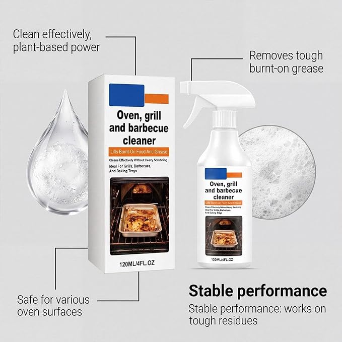 Oven Cleaner Spray,Heavy Duty Oven Rack & Grill Cleaner,All Purpose Kitchens Heavy Oil Cleaning Agent for Kitchen Appliances,BBQ Grill Cleaners for Microwave, Air fryer, Ovens, Grills