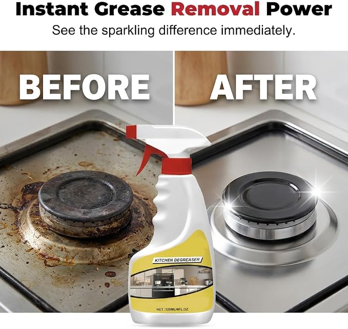 Degreaser Cleaner Heavy Duty Spray, Heavy Oil Clean Up Kitchen Stains Sprays, All-Purpose Kitchen Cleaner Spray Cuts Through Baked-On Grease on Ovens Stove Tops Grills for Oil (1)
