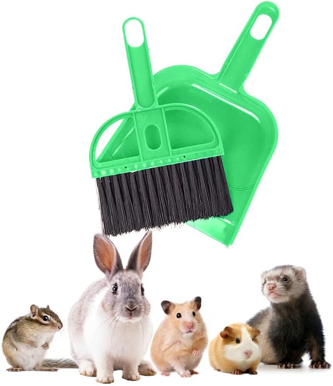 Mini Broom and Dustpan Set - Compact Cleaning Kit for Home, Car, Camping, Small Spaces, Pet Cleanup, and Travel - Durable Small Broom and Dustpan Set Mini - Green Broom