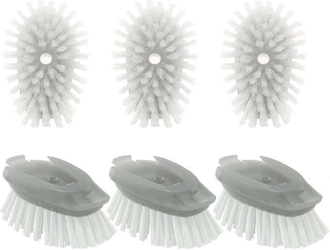 Soap Dispensing Dish Brush Refills, 6 Pack Dish Brush Replacement Head for Steel Soap Dispensing Dish Brush