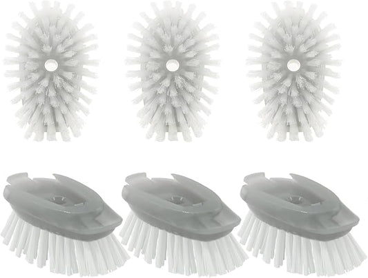 Soap Dispensing Dish Brush Refills, 6 Pack Dish Brush Replacement Head for Steel Soap Dispensing Dish Brush
