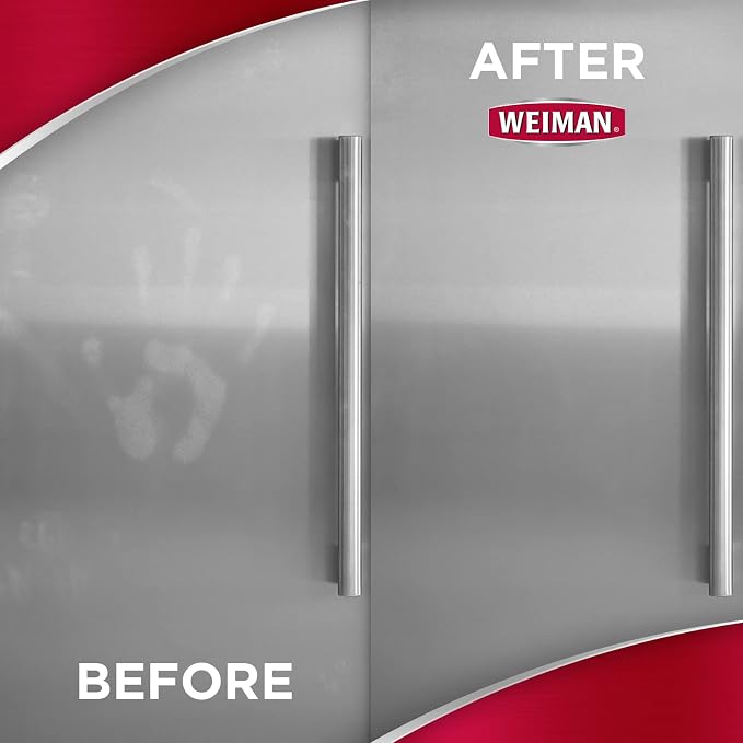 Weiman Stainless Steel Wipes - Removes Fingerprints, Residue, Water Marks and Grease From Appliances - Works Great on Refrigerators, Dishwashers, Ovens, Grills - 28 Count - Packaging May Vary