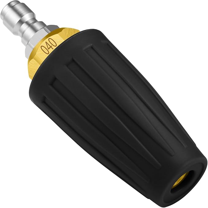 Turbo Nozzle Pressure Washer 4000 PSI Max Rotating Turbo Nozzle | Power washer nozzle with 1/4 inch quick connect for cleaning brick, concrete, vinyl surfaces, driveways, patios and sidewalks