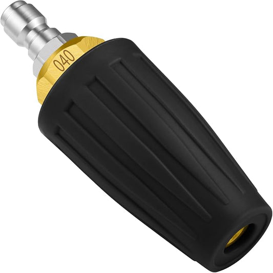 Turbo Nozzle Pressure Washer 4000 PSI Max Rotating Turbo Nozzle | Power washer nozzle with 1/4 inch quick connect for cleaning brick, concrete, vinyl surfaces, driveways, patios and sidewalks