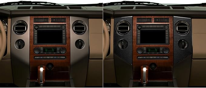 Air Vent Decals Fit for Ford Expedition 2007-2014 Real Carbon Fiber | Central Console Air Vent Decor Accessories|Thick Overlay|Anti-scratch|Self-adhesive