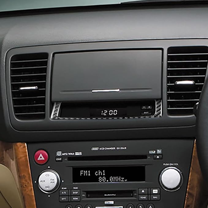 JKYUKU Real Carbon Fiber for Subaru Accessories Center Console Navigator | for Legacy/Outback 2005-2009, Black Center Console Navigator Display Screen Buttons Sticker, Premium Sporty Look