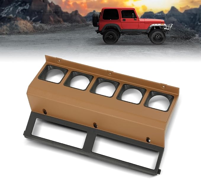 DOTCOM Center Gauge Radio Dash Bezel Trim Fit Jeep Wrangler YJ 1987-1995 Yellow | 55007310, 8955007310, 1Pc