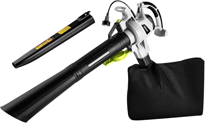 Electric Leaf Blower Vacuum Mulcher: DEKOPRO 12 Amp 3 in 1 Electric Leaf Blower Corded Lawn Care Tools, Leaf Vacuum and Mulcher, 40L Leaf Collector Bag with Shoulder Strap for Yard, Garden, Patio