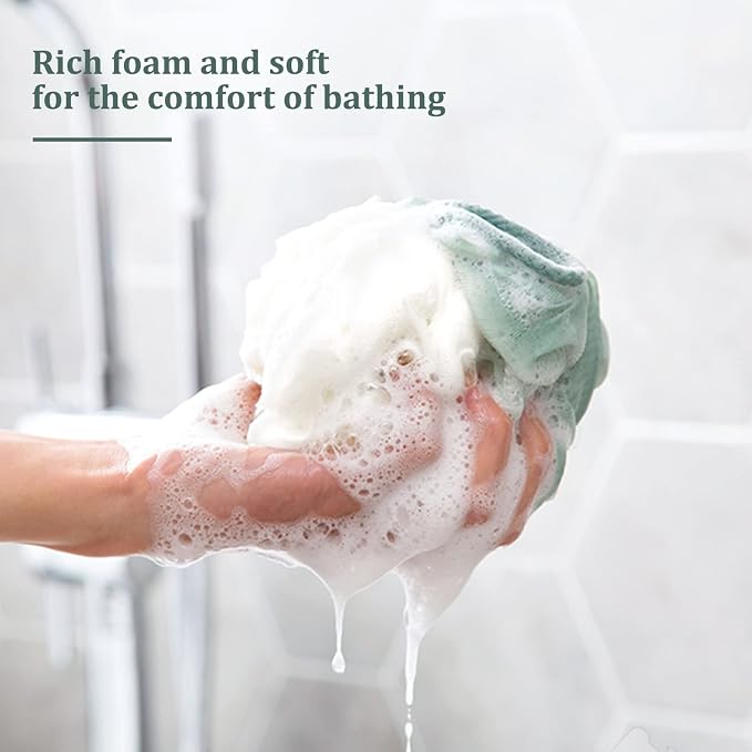 Fu Store Loofah Sponge Shower Loofahs 50g Bath Sponges Mesh Balls 4 Colors for Body Scrubber Exfoliator Wash Back Scrubbers Bathroom Men Women Cleaning Bathing Accessories