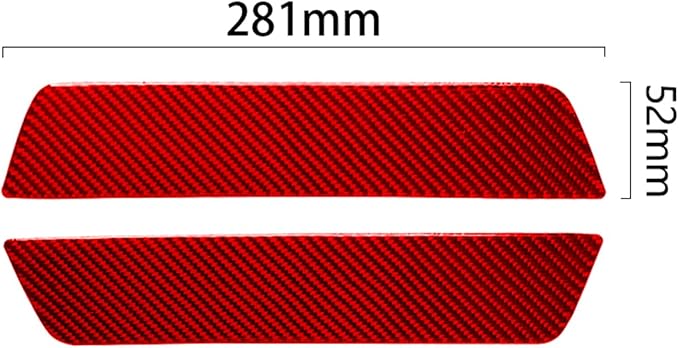 Red Real Carbon Fiber Trim for Tesla Accessories | for Model 3 2017-2022 / Model Y 2020-2024 Rear Door Sill Panel Sticker Interior Thick Overlay Decal