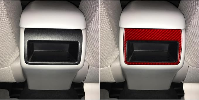 Real Carbon Fiber Trim for Toyota Camry Accessories | for 2012 2013 2014 Rear Row Air Vent Widnd Outlet Decoration Panel Frame Interior Thick Overlay Decal