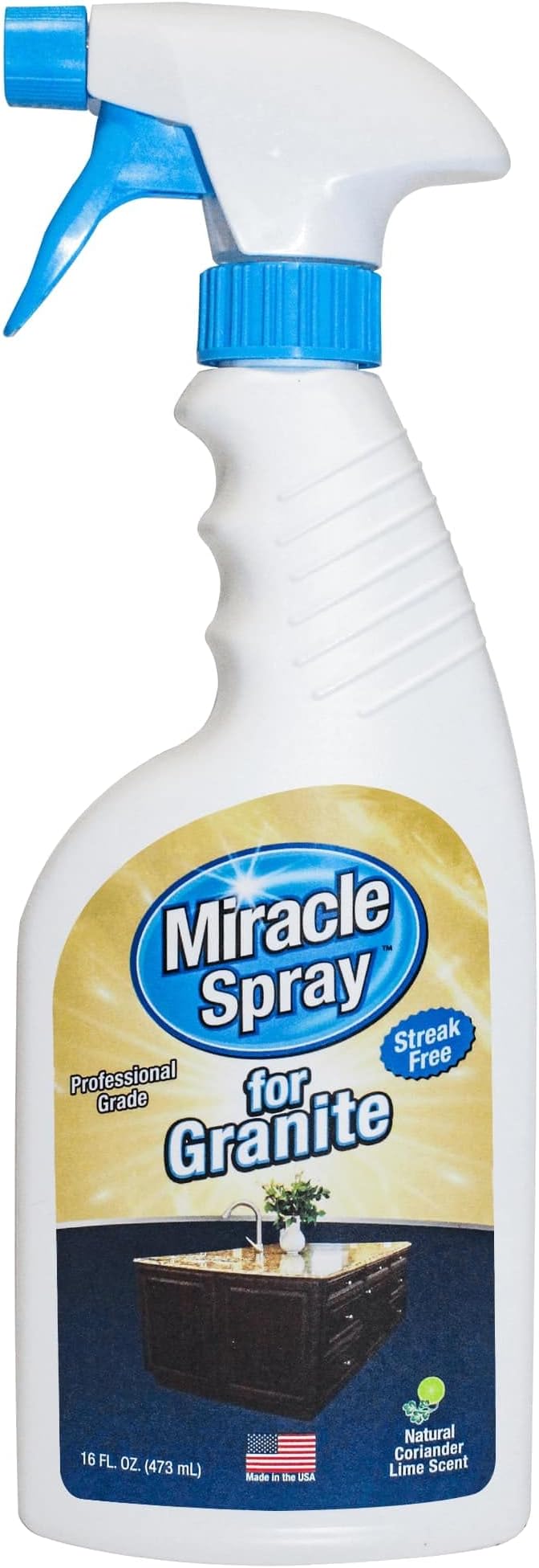 MiracleSpray for Granite & Stone, Clean, Protect, Polish Stone, Marble, Quartz, Slate, Tile, Laminate Surfaces in Kitchen and Bathroom - 16 Fl Oz