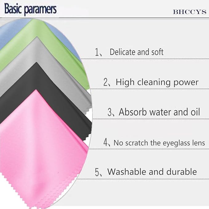 Glasses Cleaning Cloths(12 pcs),Microfiber Eyeglass Cleaner Cloth, Lens Wipes Cloth for Cleaning Eyeglasses, Cell Phones, Screens, Lenses, Electronics and All Delicate Surface