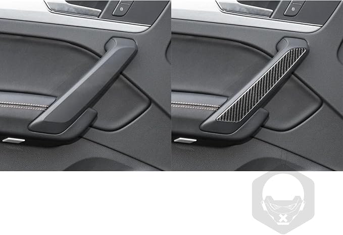 Real Carbon Fiber Trim for Audi 80A Q5 Accessories | for SQ5 2018-2025 Dash Door Inner Pull Panel Cover Sticker Interior Thick Overlay Decal