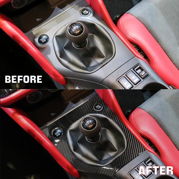JSWAN Real Carbon Fiber Ultra Thin Center Console Gear Panel Cover Fit for Nissan Z 400Z RZ34 Fairlady Z (2023 2024 2025 2026 up) Manual Gear Shift Panel Frame Cover
