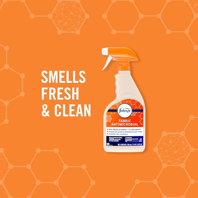 Febreze Fabric Spray, Odor Eliminator for Strong Odor, Sanitizing and Antimicrobial, 32 fl oz (2 Count)