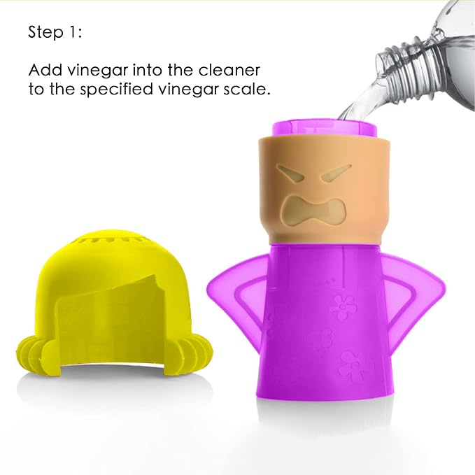 Microwave Oven Cleaner, Angry Mom Microwave Cleaner, Steamer Cleaning with Vinegar and Water, Microwave Oven Cleaner for Kitchen Office (Purple)
