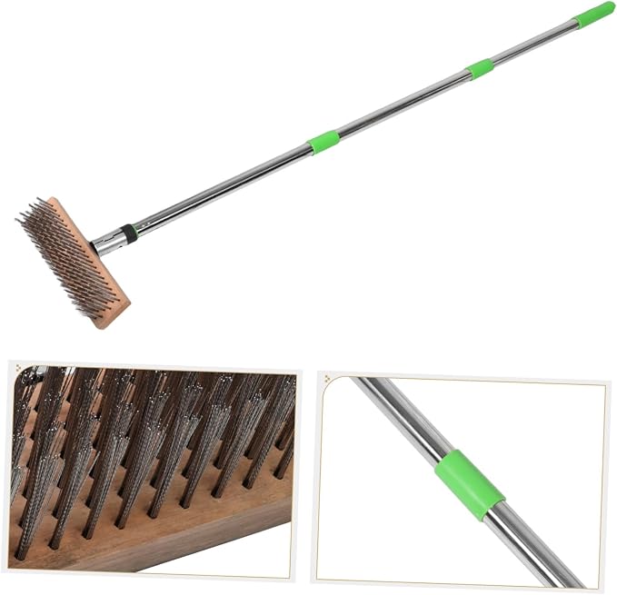SUPVOX Heavy Duty Outdoor Scrub Brush with Hard Bristles for Tough Stains Concrete Patios and Decks Reliable Garden Cleaning Tool