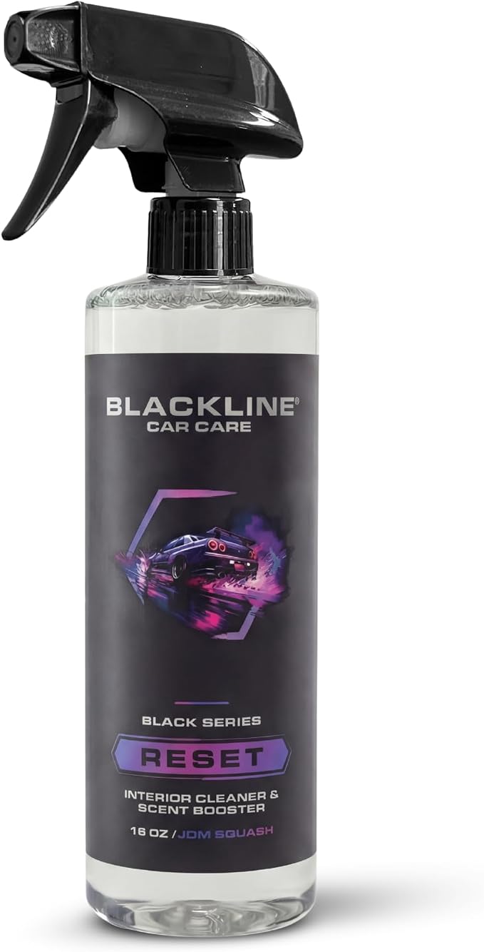 Blackline Luxury Scented Leather Interior Car Cleaner Reset Deep Cleans & Deodorizes All Surfaces, pH-Neutral High-Foam Formula, Long-Lasting Premium Fragrance and Deodorization for Car - JDM Squash