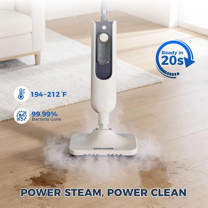 GOATCLEAN® 11-in-1 Steam Mop, 212°F Powerful Steam Cleaner for Home | Multi-Purpose Floor Steamer for Hardwood Floors, Tile, Carpet & Wall, Chemical-Free Cleaning with 22.9FT Cord