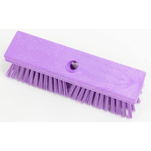 SPARTA Plastic Floor Scrub Brush, Brush Head Only, Deck Brush with Acme Standard Thread Fitting for Deck, Industrial Kitchens, and Hospitals, 10 Inches, Purple, (Pack of 6)