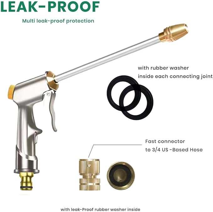 Garden Hose Nozzle, High Pressure Water Hose Nozzle Sprayer Head,fits 3/4” Garden Hose Thread,for Lawn & Garden,Washing Cars,Watering Garden,Cleaning,Showering Dogs&Pets