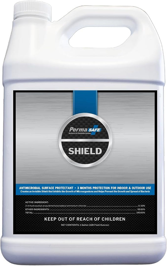 PermaSafe SHIELD 90-Day Antimicrobial Surface Protectant Spray | Long-Lasting, Multi-Surface Protection Against Growth & Spread of Bacteria, Mold, Mildew, Fungi & Algae | Indoor & Outdoor Use - 1 Gal