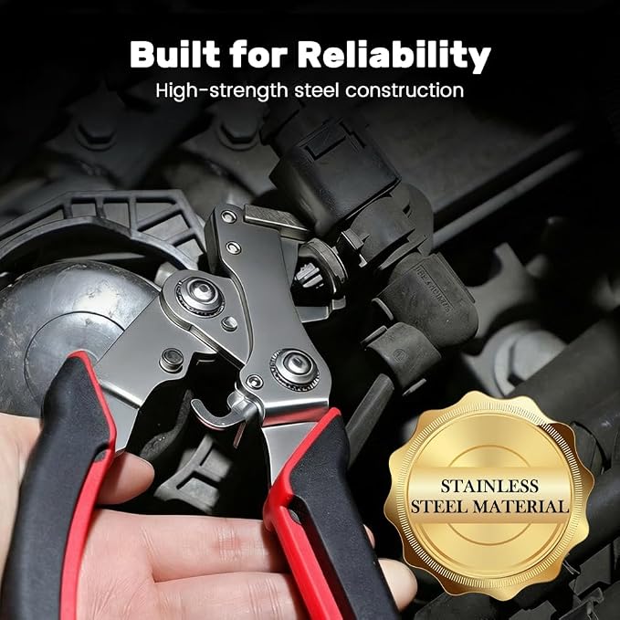 Car Clip Pliers Disassembly Tools, Heavy Duty Spring Loaded Auto Trim Removal Tool, Easily Removes Stubborn Clips Plastic Rivets Dashboard Bike Tire Fasteners (1pc)