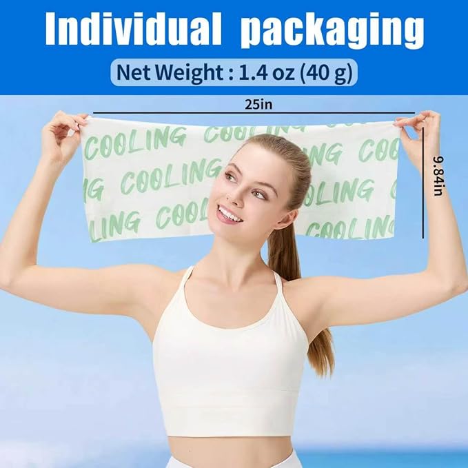 30 Pack Cooling Body Wipes, Alcohol-Free Cooling Towelettes Cooling Towel Alternative for Outdoor Sports, Camping, Hiking, Workout & Hot Weather(Green)