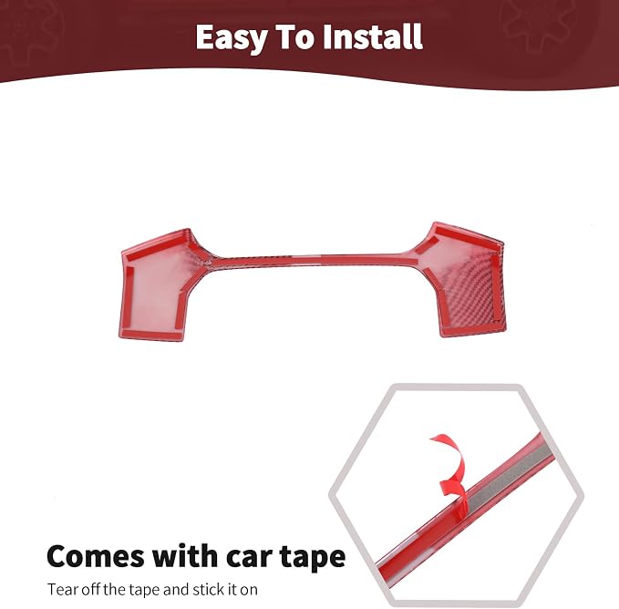 for RAM TRX Center Dashboard Storage Bin Trim Cover Fit for RAM TRX 2018-Present Red Carbon Fiber Interior Accessories