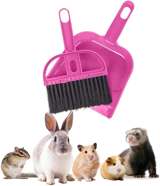 Mini Broom and Dustpan Set - Compact Cleaning Kit for Home, Car, Camping, Small Spaces, Pet Cleanup, and Travel - Durable Small Broom and Dustpan Set Mini - Pink Broom