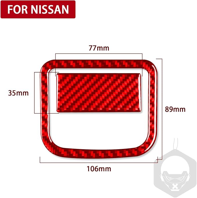 Red Real Carbon Fiber Trim for Nissan Rogue Accessories | for 2014-2020 / Rogue Sport 2017-2022 Glove Box Switch Handle Sticker Interior Thick Overlay Decal