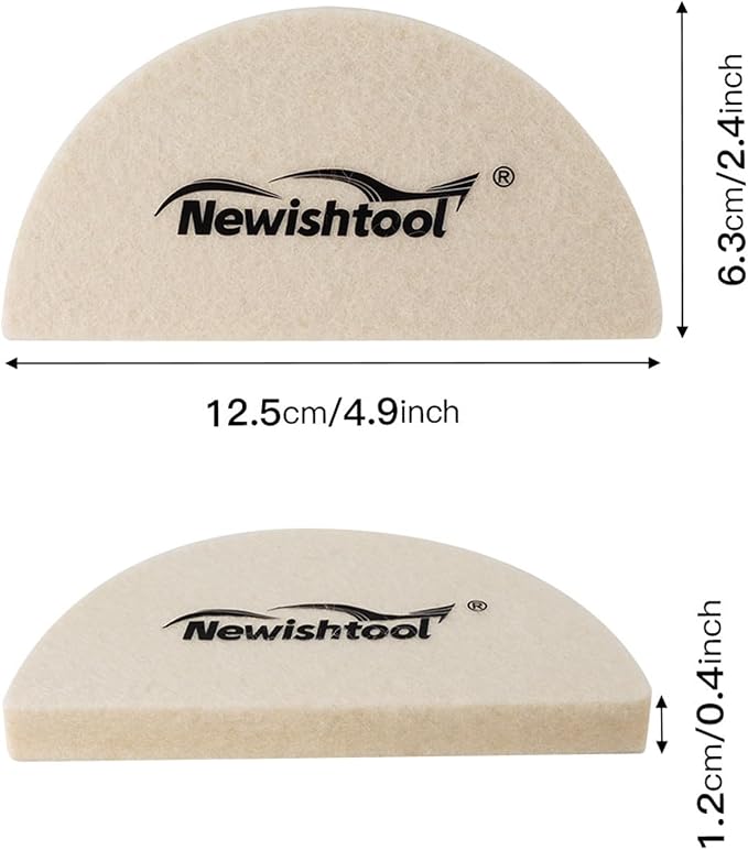 NEWISHTOOL 3 PCS Wool Felt Squeegee Window Tint Tools, Scratch-Free Scraper | Soft Woolen Squeegee for Vinyl Wrap, Glass Tint Film, Car Wrapping, PPF Installation, Felt Squeegee for Vinyl, Scrub Block