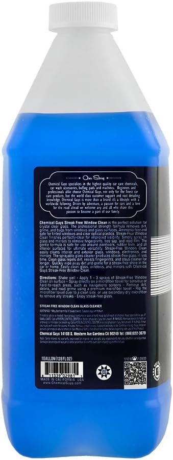 Chemical Guys, Streak-Free Glass & Window Cleaner, Ammonia-Free, 1 Gallon