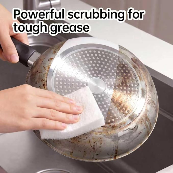 JOYMOOP Textured Clean Sponges, Dual-Sided Non-Scratch Soft Scrub Dish Sponge, Safe for Non-Stick Cookware, Kitchen and Household Cleaning, 12 Pack [Grey & White]