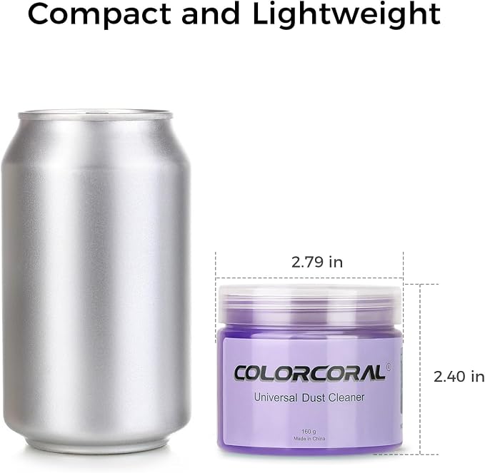 ColorCoral Cleaning Gel for Car Universal Gel Cleaner Auto Detailing Car Vent Keyboard Cleaning Putty Car Interior Cleaner Dashboard Dust Remover Putty Auto Duster Cleaning Kit 160G - Purple | Universal Cleaning gel for Car Interior electronic Detailin...