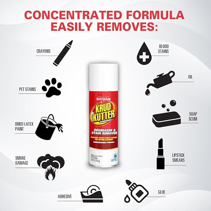 Krud Kutter 339798-6PK Original Concentrated Cleaner/Degreaser Stain Remover Aerosol, 20 oz, 6 Pack